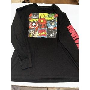 Marvel Comics Long Sleeve T Shirt. Black Unisex X-Large.